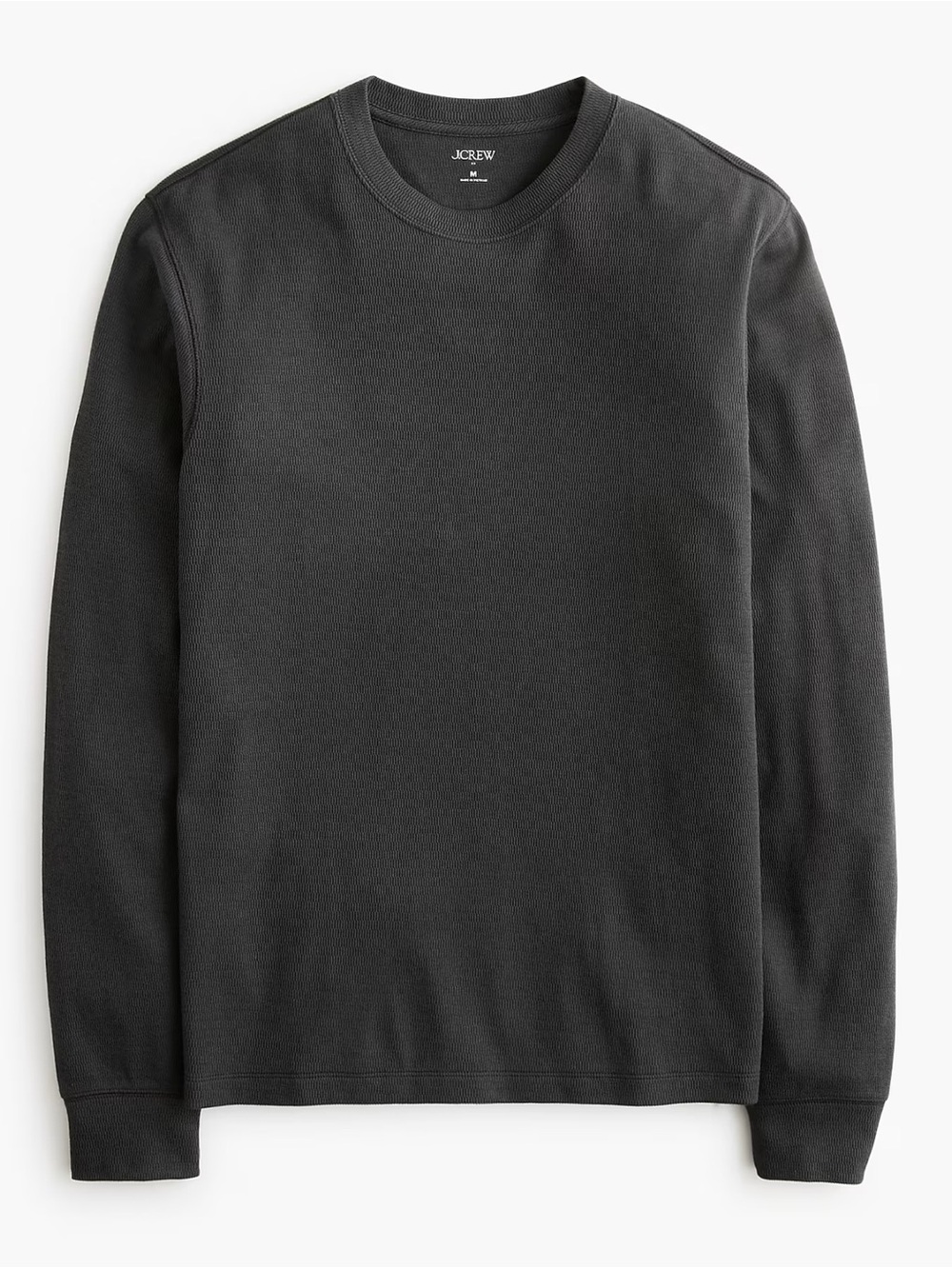 J.Crew Long-sleeve thermal crewneck tee Shirt T-shirt Faded Black Mens M NWT
